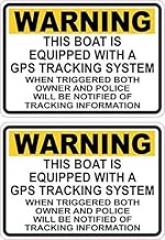 StickerTalk Boat Equipped with GPS Tracking System Stickers, 3.5 inches by 2.5 inches