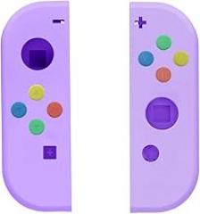 NS Joycon Handheld Controller Housing with Colored Buttons, DIY Replacement Shell Case for Nintendo Switch Joy-Con (L/R) Without Electronics (Purple)