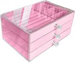 1 Piece of Large Capacity Three-Layer Flannel Jewelry Box Drawer Jewelry Box Storage Earrings Necklace Ring New 2026 High for Reliable Electronic Component, Precision, Stable Performance