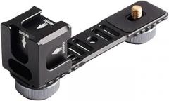 Andoer Universal Aluminium Alloy Gimbal Extention Bar Bracket Adapter with 4 Cold Shoe Mount for LED Video Light Microphone Zhiyun Smooth Series FeiyuTech Osmo Gimbal Handheld Stabilizer Accessories