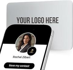 Customizable Digital Business Card with QR Code and Tap to Share NFC Technology - Compatible with iPhone & Android- No App or Subscription Required (White)