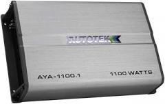 Autotek AYA-1100.1 Alloy Series Mono Subwoofer Car Audio Amplifier (Silver) – Class A/B Amp, 1100 Watt, Wired Bass Remote Included, Variable Electronic Crossover