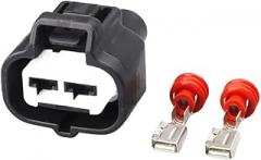 1 Set of 2-pin Sumitomo Hydraulic Motor Plug HID 4.8mm Female Automotive Electronic Cable Connector, 6189-0425 6188-0259(Black,1 Set)
