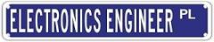 Occupation Street Signs Electronics Engineer Metal Wall Art Electronics Engineer Gift Home Office Restaurant Man Cave Wall Plaque Funny Indoor Outdoor Wall Decor Signs 3x18in