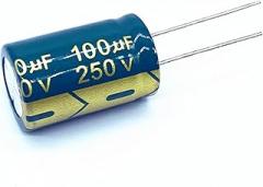 6pcs High Frequency Low Impedance 250v 100UF 250v 100UF Aluminum Electrolytic Capacitor Size 16 * 25