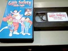 1993 NRA National Rifle Association Learn Gun Safety with Eddie Eagle Hosted By Jason Priestly Vhs Video Tape with Box Cover---length Seven Minutes (7 Minutes Vhs Tape)