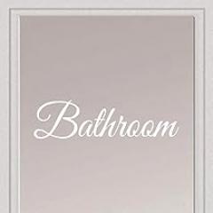 Rockmount Electronics - Bathroom - UV Resistant, Waterproof, Durable - Peel & Stick Wall Door Decor Decal Sticker Quote Vinyl Mural Art Script Vinyl Lettering - 9.5