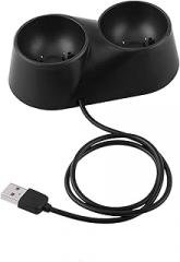 flexman Black Dual Controller Charger Dock, Output 500mAh VRPS4 Handle Design Dock for Charge Two PS4 VR Controller Simultaneously 11.2 x 5.9 x 3.5cm