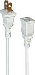 6FT White Thin Extension Cord 2 Prong Extension Cord for Indoor Use Outdoor Use with Single Outlet - Ideal for Holiday Lights, Lamps, Cameras, Appliance (1 Pack)