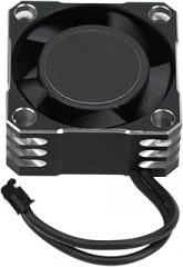 Demeras Metal Motor Cooling Fan 25x25MM Electronic Speed Controller Metal Fan for Heat Dissipation RC Electric Motor Vehicles Car Accessory Black