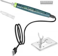 USB Soldering Iron, 8W Portable Electric Soldering Tool with Stainless Steel Tip, ABS Housing, USB-Powered Mini Welding Iron for Electronics Repair and Hobby Use