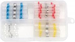 Universal Compact Wiring Splicing Conector 500/50Pcs Heat Shrink Butt Crimp Terminals Water-Proof Solder Seal Electrical Connectors Wire Cable Splice Kit(50pcs with Box)