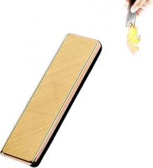 Windproof USB Arc Lighter, USB Rechargeable Lighter, Slim Profile Coil Lighter, Plasma Dual Arc Lighter, Windproof Flameless Lighter (Gold)