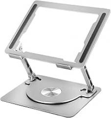 Adjustable Computer Stand 360 Rotating Base, Foldable Laptop Riser Compatible Pro/Air Notebook Up to 16 Inch(Silver)