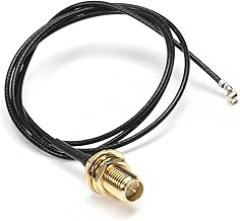 Othmro 2Pcs RF1.37 Soldering Wire Outer Screw Inner Needle SMA Female Connector Cable WiFi Pigtail Cable 0.5M Long Power Adapter Cable for Electronic Measuring Instrument Black