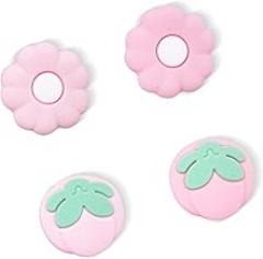 Silicone Thumb Grips for Nintendo Switch 2 2025, Cute Floral Anti-Slip Joystick Caps for Joycon 2 (4-Pack), Pink Cherry Blossom Thumb Stick Caps
