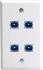 4 Port SC-SC UPC Fiber Optic US Wall Plate Straight SC Jack Connector(SC UPC)