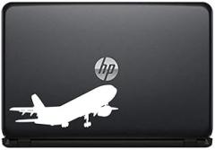 Airplane Silhouette Version 4 Vinyl Decal Sticker for Computer MacBook Laptop Ipad Electronics Home Window Custom Walls Cars Trucks Motorcycle Automobile and More (White)
