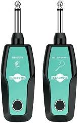 Wireless Guitar System 2.4GHz, Audio Wireless Transmitter Receiver with Rechargeable Battery, 30M/100ft Transmission Range, Auto Frequency Locking, for Guitar Bass Electric Instruments