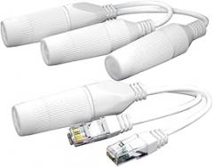 POE Splitter 2-in-1 Cable Connector Three-Way Connector for Security Camera Install