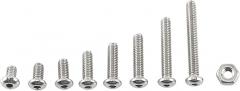 Respicefinem 300pieces M2.5 A2 Stainless Steel Hex Socket Screws Bolt With Hex Nuts Assortment Industrial Fastener Set for Precision Engineering Electronics (B: Button head)