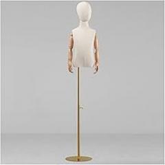 Child Mannequin Torso Body, Photography Clothing Store Display Half Scale Dress Form Manikins with Metal Base for Sewing Dressmakers Jewelry Display,Gold,8 Years Old (Gold 1)