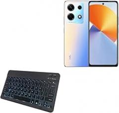 BoxWave Keyboard Compatible with Infinix Note 30 - SlimKeys Bluetooth Keyboard - with Backlight, Portable Slim LED 7 Colors - Jet Black