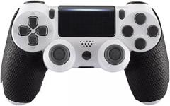 eXtremeRate Black Anti-Skid Sweat-Absorbent Controller Grips for ps4 Controller, Professional Textured Soft Rubber Handle Grips for ps4 Slim Pro Controller - Improve The Grip and Comfort