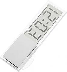 Car Digital Clock for Car Home with Transparent LCD Display and Suction Cup Silver Electronic Dashboard Clock Easy Installation View Stylish Automotive Accessory
