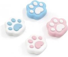 GeekShare Cat Paw Shape Thumb Grip Caps Soft Silicone Joystick Cover Compatible with Switch/OLED/Switch Lite,4PCS (Pink & Blue)