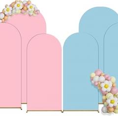 pingk Double Color Wedding Arch Set - 4ft/5ft/6ft Spandex Fitted Covers for Baby Party Birthday Banquet Shower