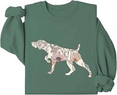 DarkJoy German Shorthaired Pointer Sweatshirt, Wildflowers German Pointer Sweatshirt, Shorthaired Pointer Sweatshirt
