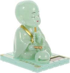 ABOOFAN Solar Powered Buddha Car Dashboard Figurine Retro Buddha Adornment for Car Interior Decoration Compact Solar Meditating Statue Present for Home and Office Decor