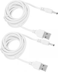 USB to Dc Charging Cable 3.5X1.35Mm 1.5M Black USB to Dc Cord 2pcs Charger Adapter Cable for Home Office Electronics