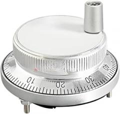 80mm Pulser Electronic Handwheel 4 6 Pin Pulse Manual Pulse Generator Rotary(Silver Color,5V-6 pin-100 Pulser)