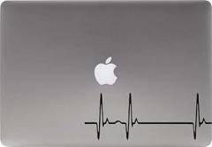 Heartbeat Cardiac Monitoring Vinyl Decal Sticker for Computer MacBook Laptop Ipad Electronics Home Window Custom Walls Cars Trucks Motorcycle Automobile and More (Black)