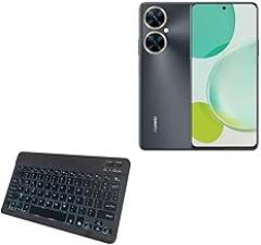 BoxWave Keyboard Compatible with Huawei nova 11i - SlimKeys Bluetooth Keyboard - with Backlight, Portable Slim LED 7 Colors - Jet Black