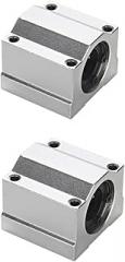 SagaSave 2 Pcs Linear Motion Ball Bearing Slide Block Aluminum Linear Motion Ball Bearing Slide Block Ball Bearing Box Sliding Block for 3D Printers, Electronic Equipment(Model: SCS8UU)