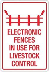 Btbaspa Electronic Fences in Use for Livestock Control Aluminum Tin Sign for Home Kitchen Wall Decor 12X8Inch