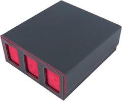 Aboiled Trading Card Storage Box with Viewing Window - Magnetic Closure Card Holder for Magic Game Cards - Red