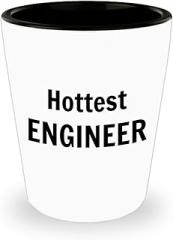 Hottest Engineer Shot Glass Shotglass Novelty Drinkware - Funny Gifts Idea for Engineering Engr Week Civil Chemical Electrical Electronic EC Industrial Mechanical