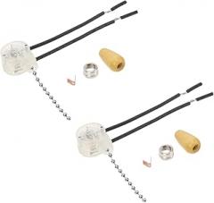 NUOBESTY 2pcs Durable Pull Chain Switch for Lamps Elegant Wood and Lamp Pulls Smooth Surface Design for Ceiling Fan and Light Fixture Control