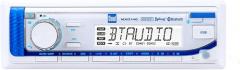 Dual Electronics MXD140 Marine Radio | AM/FM Stereo Receiver | 8-Character LCD | Single DIN | Boat Radio with Built-in Bluetooth | USB Port with 2.1 A Charging | White