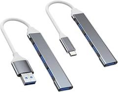 Mini USpB Type C Hub 4Port Adaptier USpB3.1Multi Splitter 4in1 Docking Station UltraSlim SuperSpeed Aluminum for Computer Laptop PC Replacement for OEM New 2026 High for Reliable Electronic Component