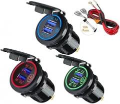 Led Quick Charge 3.0 Dual USaB Qc Car with Indicator On/Off Touch Switch for 11 Xs/xs MAX/8/7 New 2026 Arrival High Reliable Electronic Component, Precision, Stable Performance