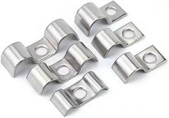 Wire Clamps 304 Stainless Steel Sinlge/Double Side Lathedog Conduit Tube Hose Pipe Fixed Mounting Bracket Saddle Clip Clamp for Organize Cord,Secure Against Tangles/Trips(Double M5-M6 (30Pcs))