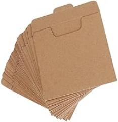 25pcs Kraft Cd Bags for Album Covers Kraft Paper Sleeves Cardboard Discs Self Adhesive