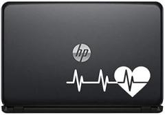 Heartbeat Heart Version 3 Vinyl Decal Sticker for Computer MacBook Laptop Ipad Electronics Home Window Custom Walls Cars Trucks Motorcycle Automobile and More (White)