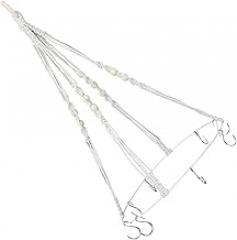 Milisten Boho Macrame Herb Drying Rack Cotton Rope Hanging Plant Drier with Hooks Handmade Flower Drying Hanger for Indoor Kitchen and Gardening Use