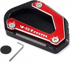 Kickstand for Suzuki Vstrom 650 / XT DL650 Motorcycle Foot Support Side Stand Cover CNC Support Plate Enlarger Pad Extension Pad V-Strom (Color : Red)